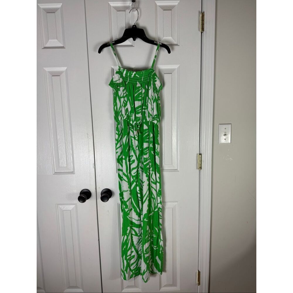 Lilly Pulitzer Girls Green Palm Print Romper Size 14/16